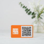 neon orange - QR-Code - Visitenkarte (Stehend Vorderseite)