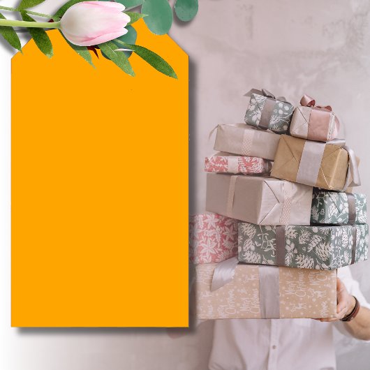 Neon Orange Solid Color | Classic Geschenkanhänger