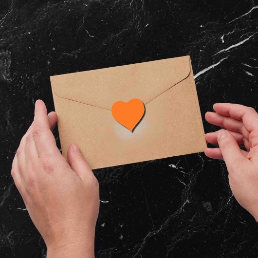 Neon Orange Solid Color Herz-Aufkleber