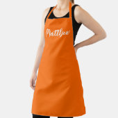  neon orange solid color -personalized apron schürze (InSitu)