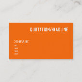 Neon Orange Solid Color Visitenkarte (Rückseite)