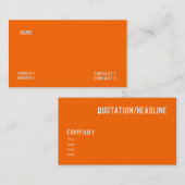 Neon Orange Solid Color Visitenkarte (Vorne/Hinten)