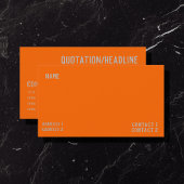 Neon Orange Solid Color Visitenkarte