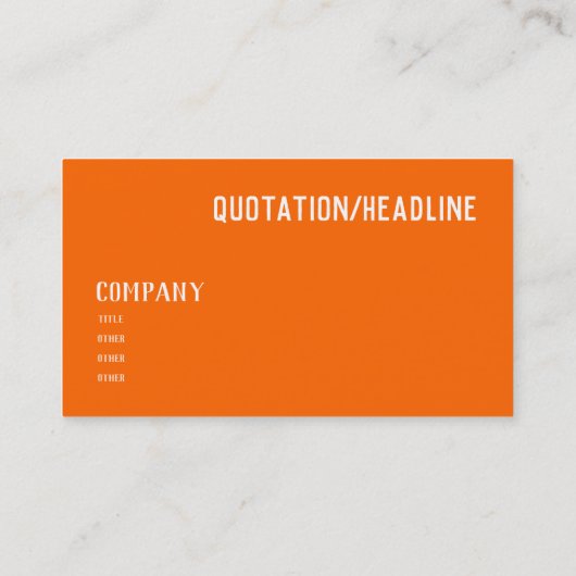 Neon Orange Solid Color Visitenkarte (Rückseite)