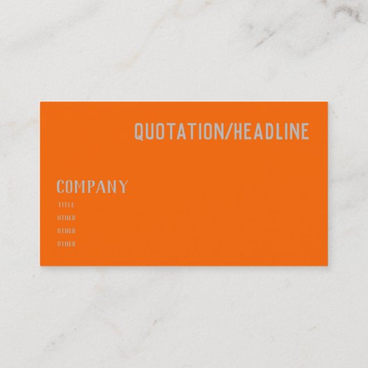 Neon Orange Solid Color Visitenkarte (Rückseite)