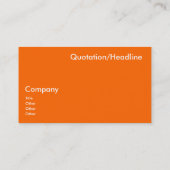 Neon Orange Solid Color Visitenkarte (Rückseite)