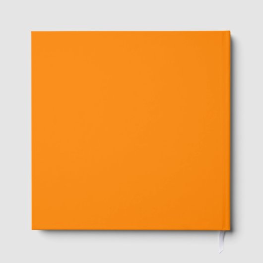 Neon Orange Square Gästebuch für jeden Anlass (Rückseite)
