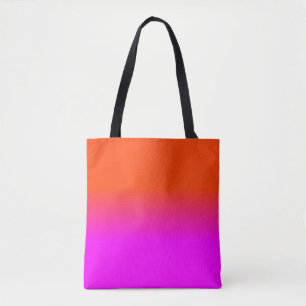 Neon Orange und Hot Pink Ombre Farbtöne Tasche