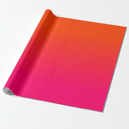 Neon Orange und Neon Pink Ombre Farbtöne Geschenkpapier (Ungerollt)