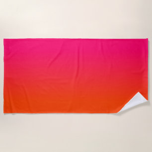 Neon Orange und Neon Pink Ombre Farbtöne Strandtuch