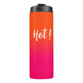 Neon Orange und Neon Pink Ombre Farbtöne Thermosbecher (Vorderseite)