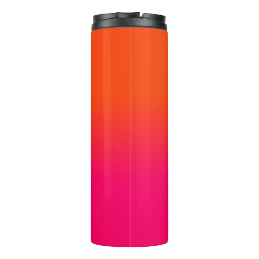 Neon Orange und Neon Pink Ombre Farbtöne Thermosbecher (Rückseite)