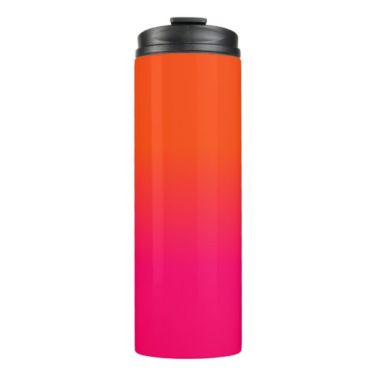 Neon Orange und Neon Pink Ombre Farbtöne Thermosbecher (Vorderseite)