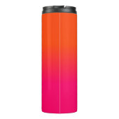 Neon Orange und Neon Pink Ombre Farbtöne Thermosbecher (Rückseite)
