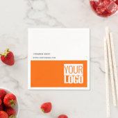 Neon orange & weiß - Logo hinzufügen Serviette (Beispiel)