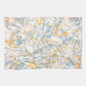 Neon Orange Yellow Blue Curvy Line Pattern -COOL Geschirrtuch (Horizontal)