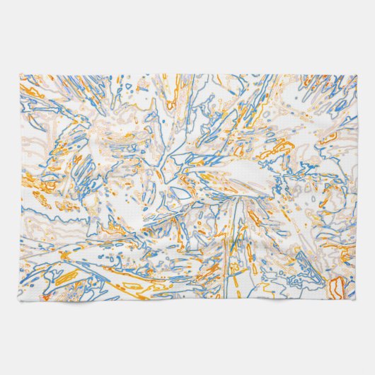 Neon Orange Yellow Blue Curvy Line Pattern -COOL Geschirrtuch (Horizontal)