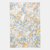 Neon Orange Yellow Blue Curvy Line Pattern -COOL Geschirrtuch (Vertikal)