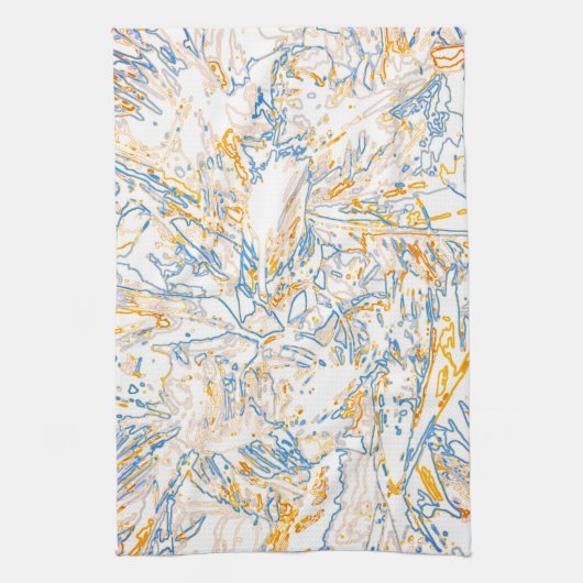 Neon Orange Yellow Blue Curvy Line Pattern -COOL Geschirrtuch (Vertikal)