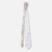 Neon Orange Yellow Blue Curvy Line Pattern -COOL Krawatte (Rückseite)