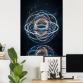 Neon Orbital Rings Abstract Space Poster (Heimbüro)