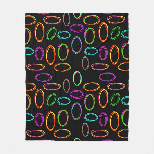 Neon Ovals Fleecedecke (Vorderseite)
