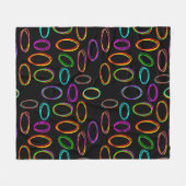 Neon Ovals Fleecedecke (Vorderseite (Horizontal))