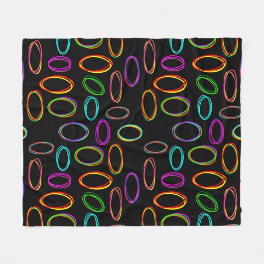 Neon Ovals Fleecedecke (Vorderseite (Horizontal))