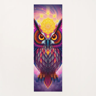 Neon Owl Portrait: Psychedelic Swirl Art Yogamatte
