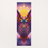Neon Owl Portrait: Psychedelic Swirl Art Yogamatte (Rückseite)