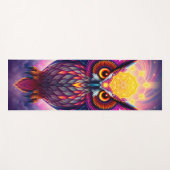 Neon Owl Portrait: Psychedelic Swirl Art Yogamatte (Vorderseite (Horizontal))