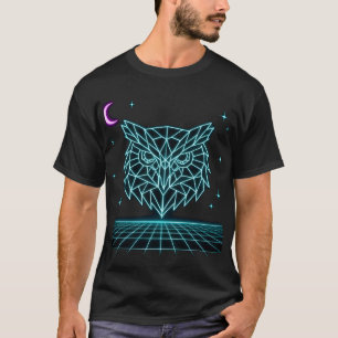 Neon Owl Synthwave - Retro Nachtwächter T-Shirt