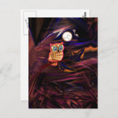 Neon Owl Thunderstorm Flash Fantasia Postkarte (Vorne/Hinten)