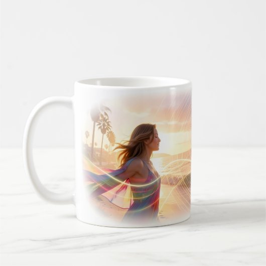 Neon-Ozean-Dreamwave-Tasse Kaffeetasse (Links)