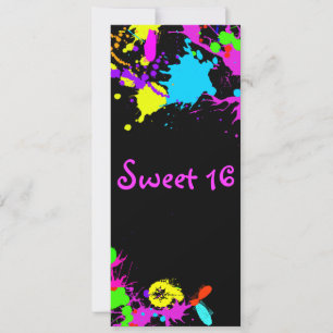 Neon Paint, 16 . Geburtstag, Bat Mitzvah, Einladun Einladung