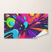 Neon Paint Burst Art Badhandtuch Set (Handtuch)