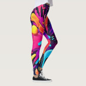 Neon Paint Burst Art Leggings (Rechts)