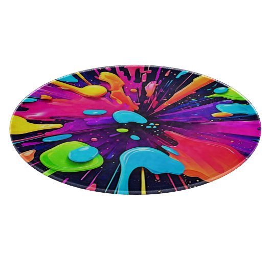 Neon Paint Burst Art Schneidebrett (Ecke)