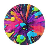 Neon Paint Burst Art Schneidebrett (Vorderseite)
