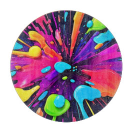 Neon Paint Burst Art Schneidebrett