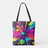 Neon Paint Burst Art Tasche (Rückseite)