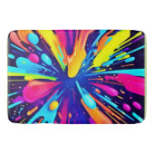 Neon Paint Explosion auf dunkler Leinwand Badematte (Vorderseite)