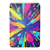 Neon Paint Explosion auf dunkler Leinwand Badematte (Vorderseite Vertikal)