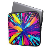 Neon Paint Explosion auf dunkler Leinwand Laptopschutzhülle (Vorderseite Links)