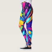 Neon Paint Explosion auf dunkler Leinwand Leggings (Links)