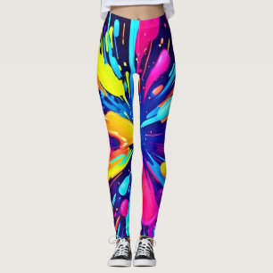 Neon Paint Explosion auf dunkler Leinwand Leggings