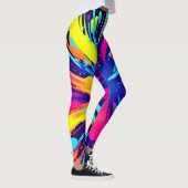Neon Paint Explosion auf dunkler Leinwand Leggings (Rechts)