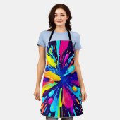 Neon Paint Explosion auf dunkler Leinwand Schürze (Getragen)