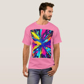 Neon Paint Explosion auf dunkler Leinwand T-Shirt (Vorne ganz)