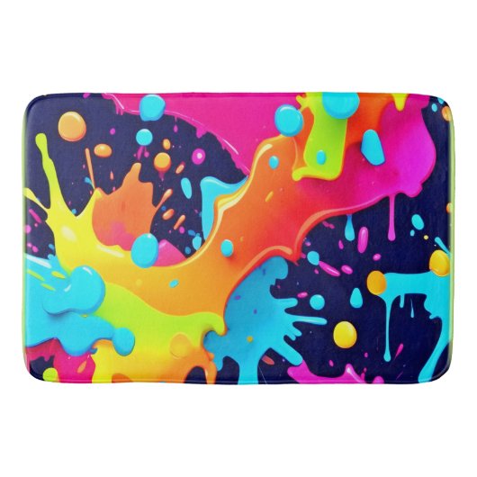 Neon Paint Explosion Badematte (Vorderseite)